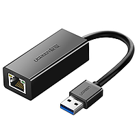 Зовнішній мережевий адаптер USB to RJ45 Ugreen CR111 USB 3.0 Gigabit Ethernet Adapter 1Гбит/с (Black)
