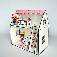 Ляльковий будинок "РОЖЕВА ХМАРИНКА" NestWood для LOL, рожевий + меблі, фото 10