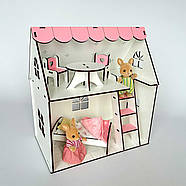 Ляльковий будинок "РОЖЕВА ХМАРИНКА" NestWood для LOL, рожевий + меблі, фото 9