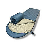 Спальний мішок блакитний (до -0). Спальник туристичний, військовий, фото 2