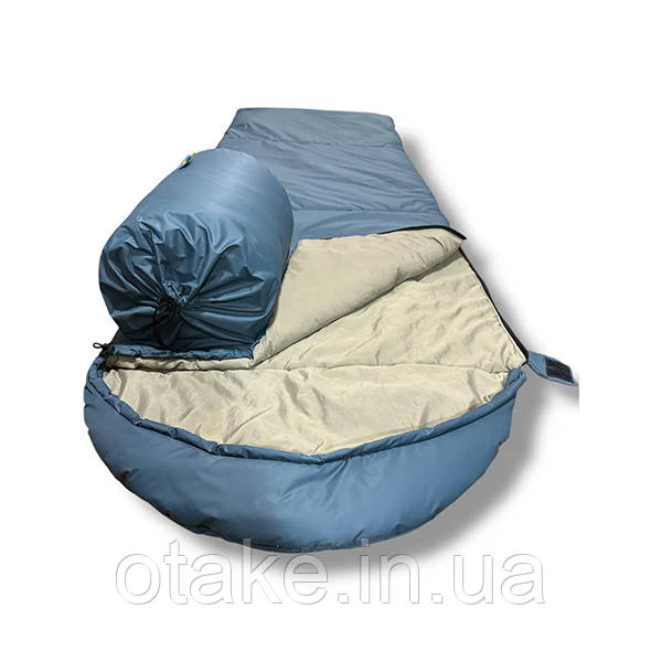 Спальний мішок блакитний (до -0). Спальник туристичний, військовий, фото 1