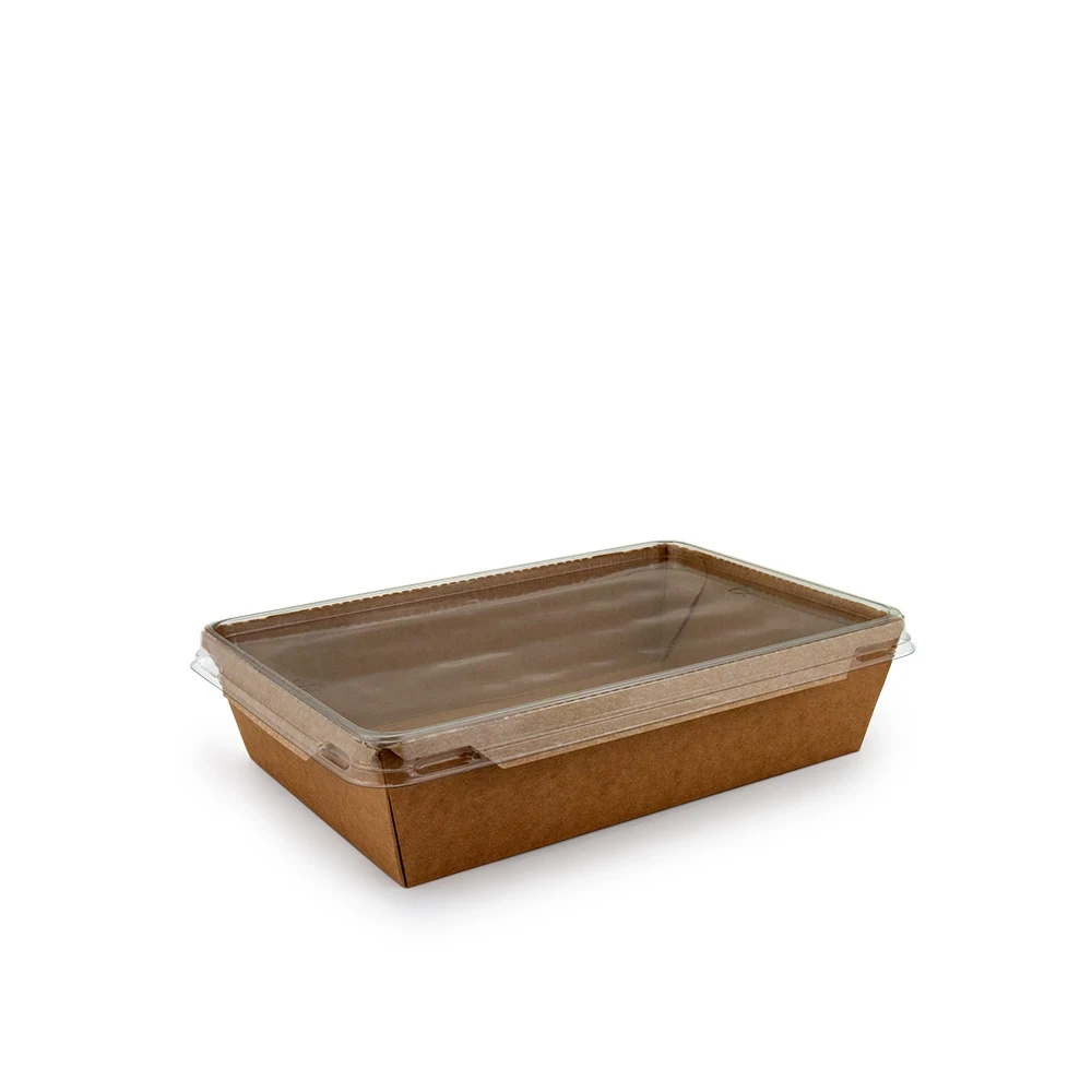 Коробка паперова (15*10*4,5см) 750мл з проз. кр. ПЕТ Kraft