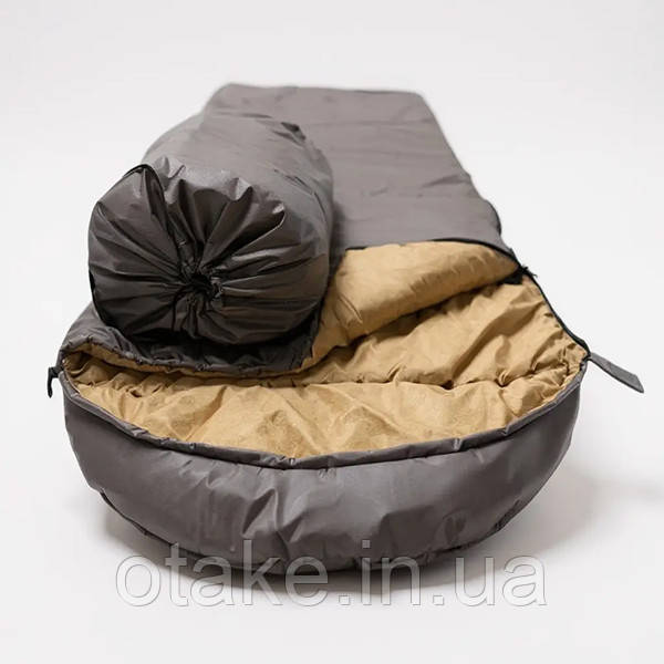 Спальний мішок Сірий (до -0). Спальник туристичний, військовий, фото 1