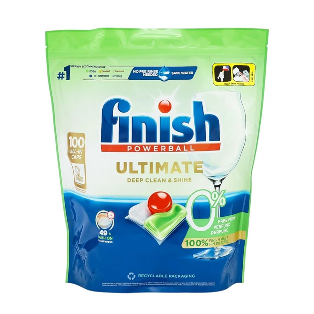 Таблетки для посудомийної машини Finish Quantum all in 1 без ароматизаторів 100 шт, фото 1
