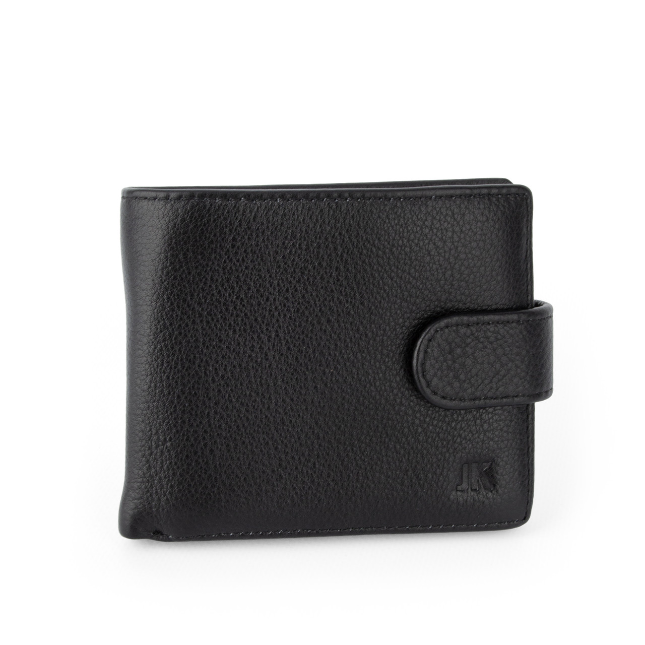 Портмоне чоловіче шкіряне JK 004 на кнопці чорне