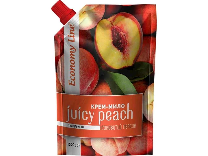 Крем-мило SAMA «Соковитий персик» 1500 г дой-пак Economy Line, фото 1