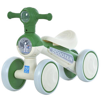 Каталка-толокар мотоцикл Bambi (музика, світло, на батарейках) M 5729-5 Зелений