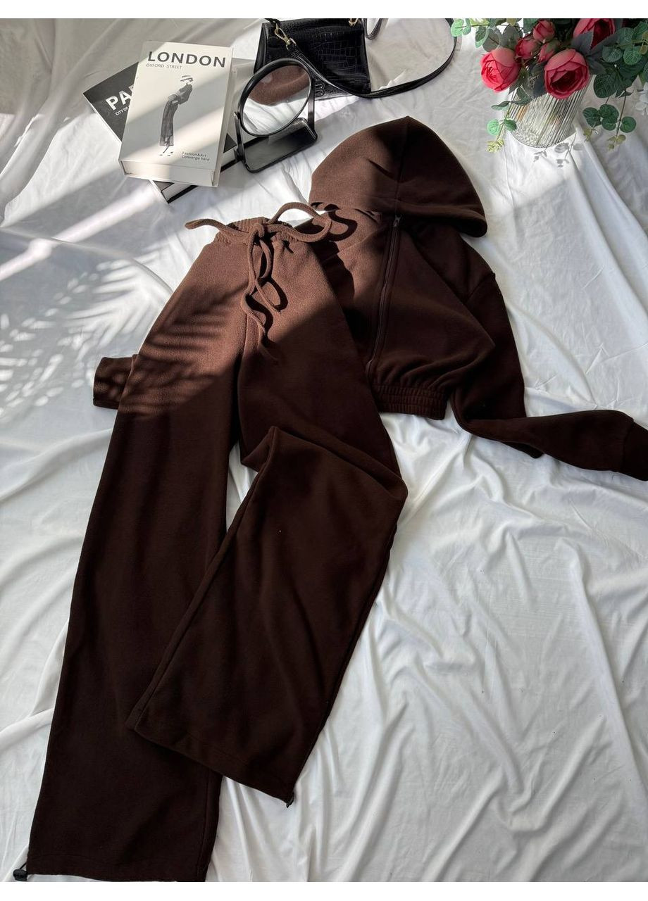 Костюм спортивний жіночий утеплений з укороченою кофтою Розміри: 42-44; 46-48, фото 1