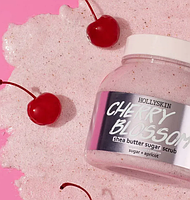 Цукровий скраб з олією ши та перлітом Cherry Blossom Shea butter sugar scrub HOLLYSKIN, фото 2