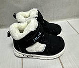 Дитячі високі кросівки хайтопи Jong Golf утеплені чорний 21-25, фото 5