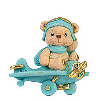 Шоколадна фігурка "Ведмедик в блакитному літаку 2д"