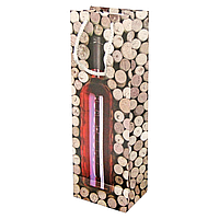 Пакет подарунковий паперовий "Винна пляшка" (12*36*9 см) в асорт.