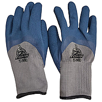 Рукавички Tomik Т-900 зима сіро-сині, сині робочі рукавички, рукавички для механіків зимові