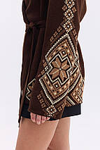 У язаний кардиган в етно-стилі "Христина" (синій, волошка, білий), фото 4