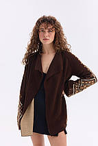 У язаний кардиган в етно-стилі "Христина" (синій, волошка, білий), фото 3