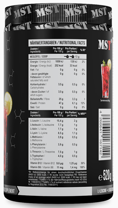 Амінокислоти MST BCAA&EAA zero 520 г фруктовий пунш, фото 2