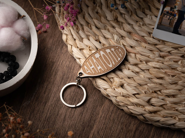 Брелок дерев'яний. АНАТОЛІЙ. 60х30мм, фото 1