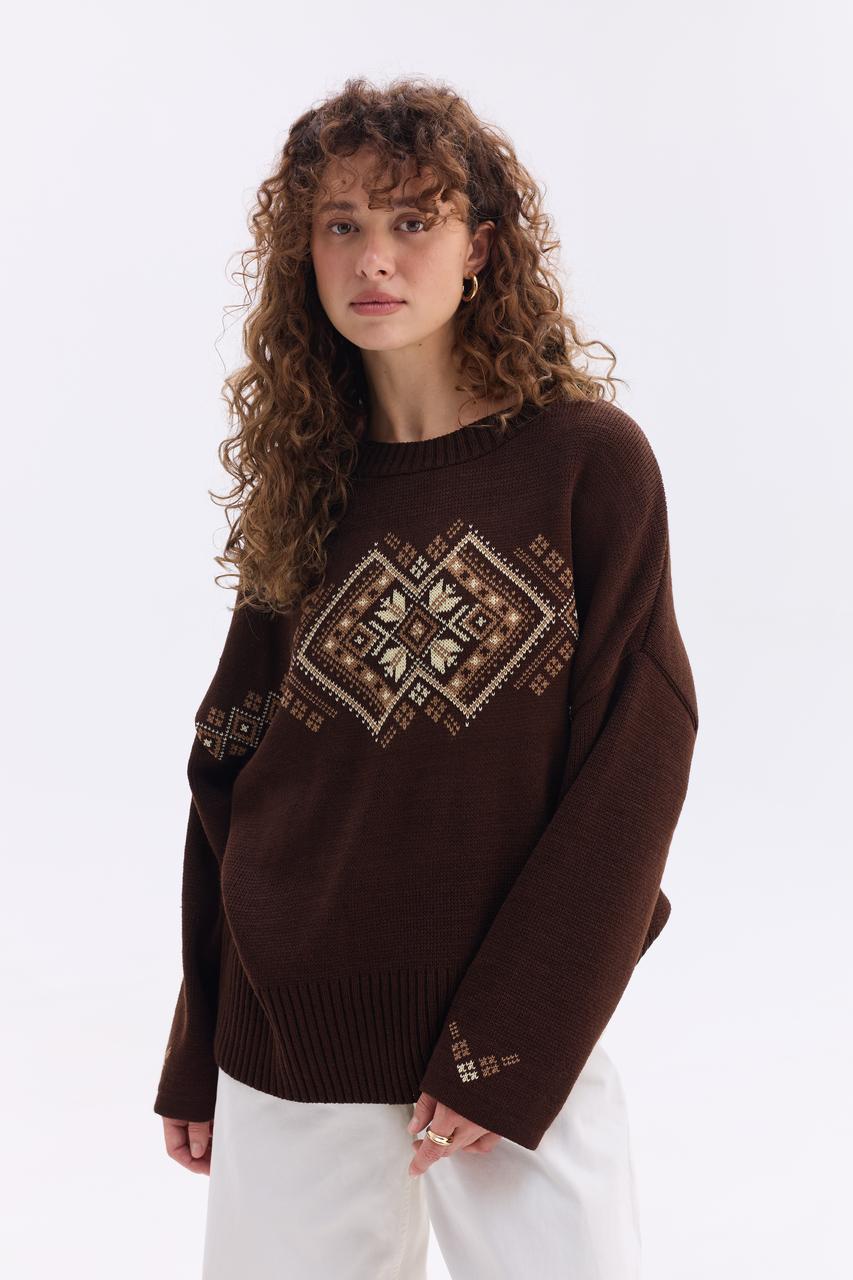 Джемпер oversize в українському стилі "Етно" (чорний, жовтий, помаранчевий)