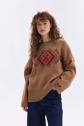 Джемпер oversize в українському стилі "Етно" (чорний, жовтий, помаранчевий), фото 1