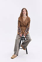 У язаний кардиган в етно-стилі "Христина" (синій, волошка, білий), фото 2