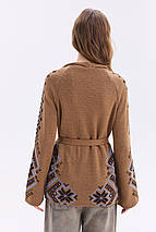 У язаний кардиган в етно-стилі "Христина" (синій, волошка, білий), фото 4