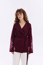 У язаний кардиган в етно-стилі "Христина" (синій, волошка, білий), фото 3