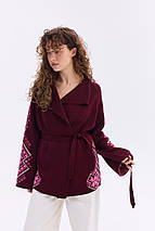 У язаний кардиган в етно-стилі "Христина" (синій, волошка, білий), фото 2