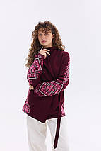 У язаний кардиган в етно-стилі "Христина" (синій, волошка, білий), фото 5