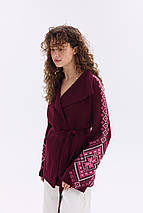 У язаний кардиган в етно-стилі "Христина" (синій, волошка, білий), фото 4