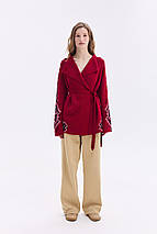 У язаний кардиган в етно-стилі "Христина" (червоний, чорний, білий), фото 2