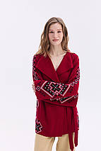 У язаний кардиган в етно-стилі "Христина" (червоний, чорний, білий), фото 5