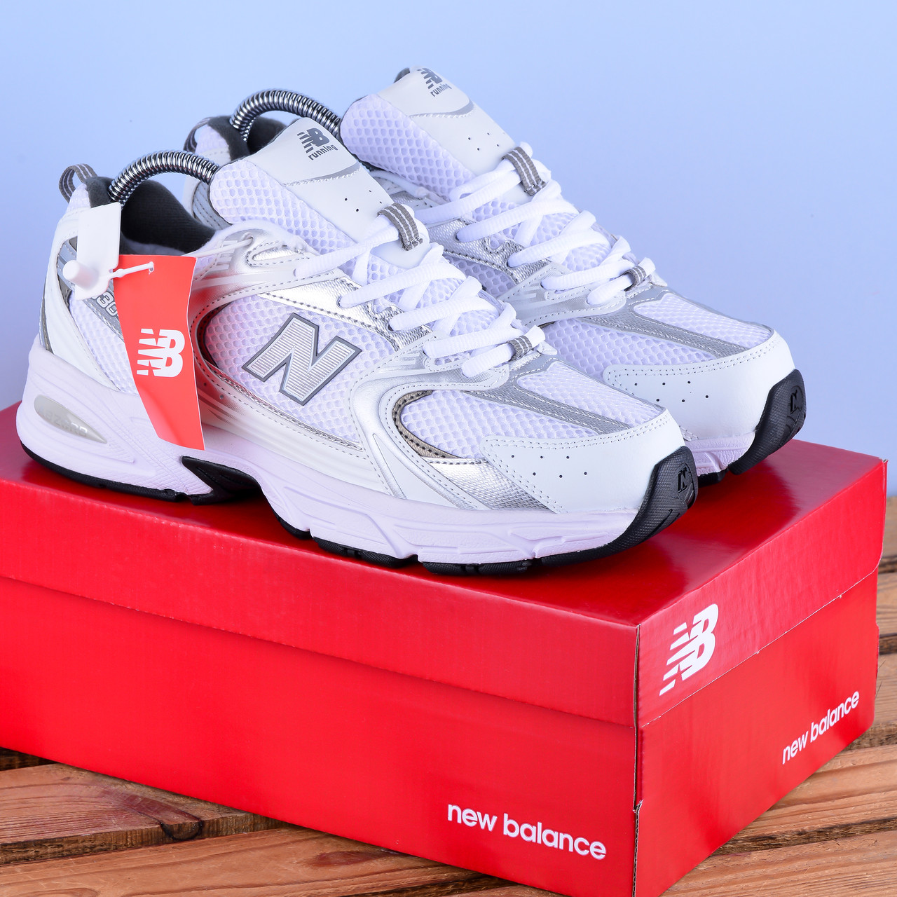 Зимові кросівки New Balance 530 на хутрі білі, фото 1