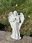 Скульптура дівчинки з крилами, бетонний Ангел дівчинка на пам’ятник воїну, Ангел що молиться на могилу 31 см, фото 7
