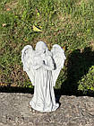 Скульптура дівчинки з крилами, бетонний Ангел дівчинка на пам’ятник воїну, Ангел що молиться на могилу 31 см, фото 3