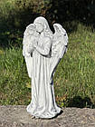 Скульптура дівчинки з крилами, бетонний Ангел дівчинка на пам’ятник воїну, Ангел що молиться на могилу 31 см, фото 2