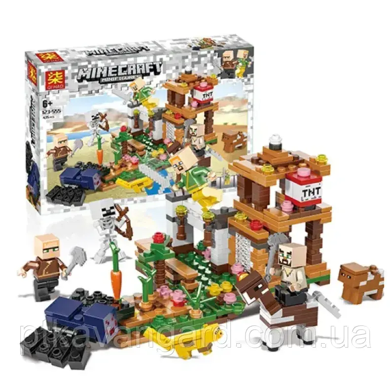 Конструктор блоковий Minecraft My World бій у фортеці 435 деталей 123-555, фото 1