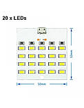 Світлодіодна LED панель 20 × SMD 5730 5V micro-USB, фото 2