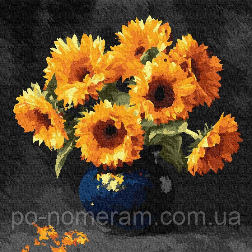Картина за номерами Ідейка Соняшник в темряві ©art_selena_ua (KHO3330) 40 х 40 см, фото 1