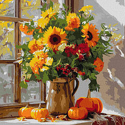 Картина за номерами Ідейка Осінній букет із соняхів ©art_selena_ua (KHO5740) 40 х 40 см