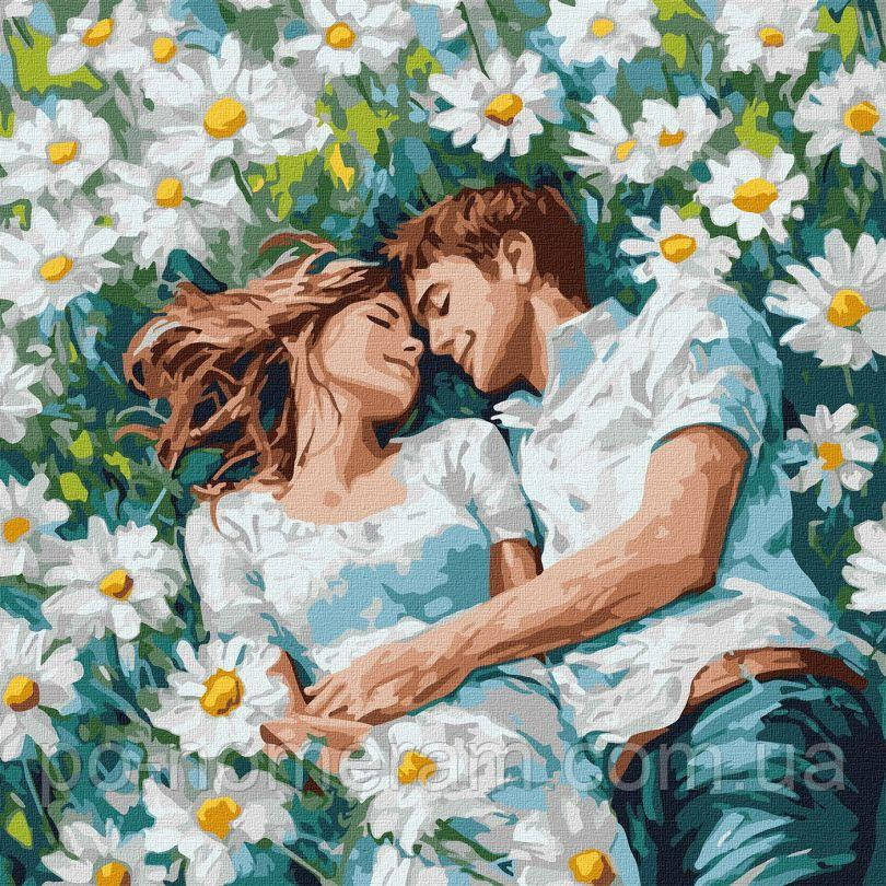 Малювання по номерам Ідейка Твої обійми серед квітів ©art_selena_ua (KHO8629) 40 х 40 см, фото 1