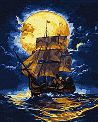 Живопис по номерам Ідейка Там, де небо зустрічає море з фарбами металік extra ©art_selena_ua (KH6375) 40 х 50 см