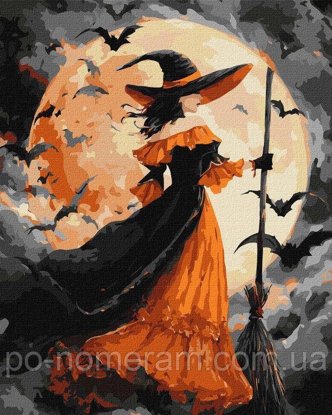 Картина за номерами Ідейка Відьма при місяці ©art_selena_ua (KHO8690) 40 х 50 см, фото 1