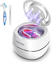 Ультразвуковой очиститель Seancheer Q1 180 мл 48 кГц 24 Вт Стерилизатор с УФ-лампой для протезов, украшений