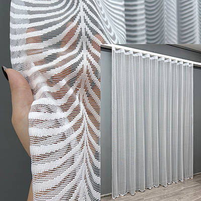 Тюль (3х2,7 м) жакард. Колір білий. Код 1229т 40-179