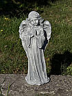 Скульптура маленької дівчинка Ангела, Ангел з крилами на могилу дитині, бетонний Ангел на пам’ятник 42 см, фото 2