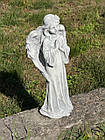 Скульптура маленької дівчинка Ангела, Ангел з крилами на могилу дитині, бетонний Ангел на пам’ятник 42 см, фото 3
