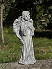 Скульптура маленької дівчинка Ангела, Ангел з крилами на могилу дитині, бетонний Ангел на пам’ятник 42 см, фото 2