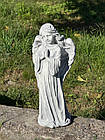 Скульптура маленької дівчинка Ангела, Ангел з крилами на могилу дитині, бетонний Ангел на пам’ятник 42 см, фото 4