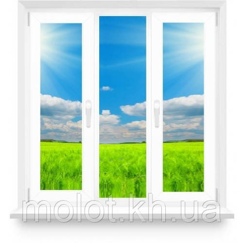 Металлопластиковое окно в комнату с двумя створками, 5-ти этажка кирпичная "Хрущёвка" - фото 1 - id-p481488329