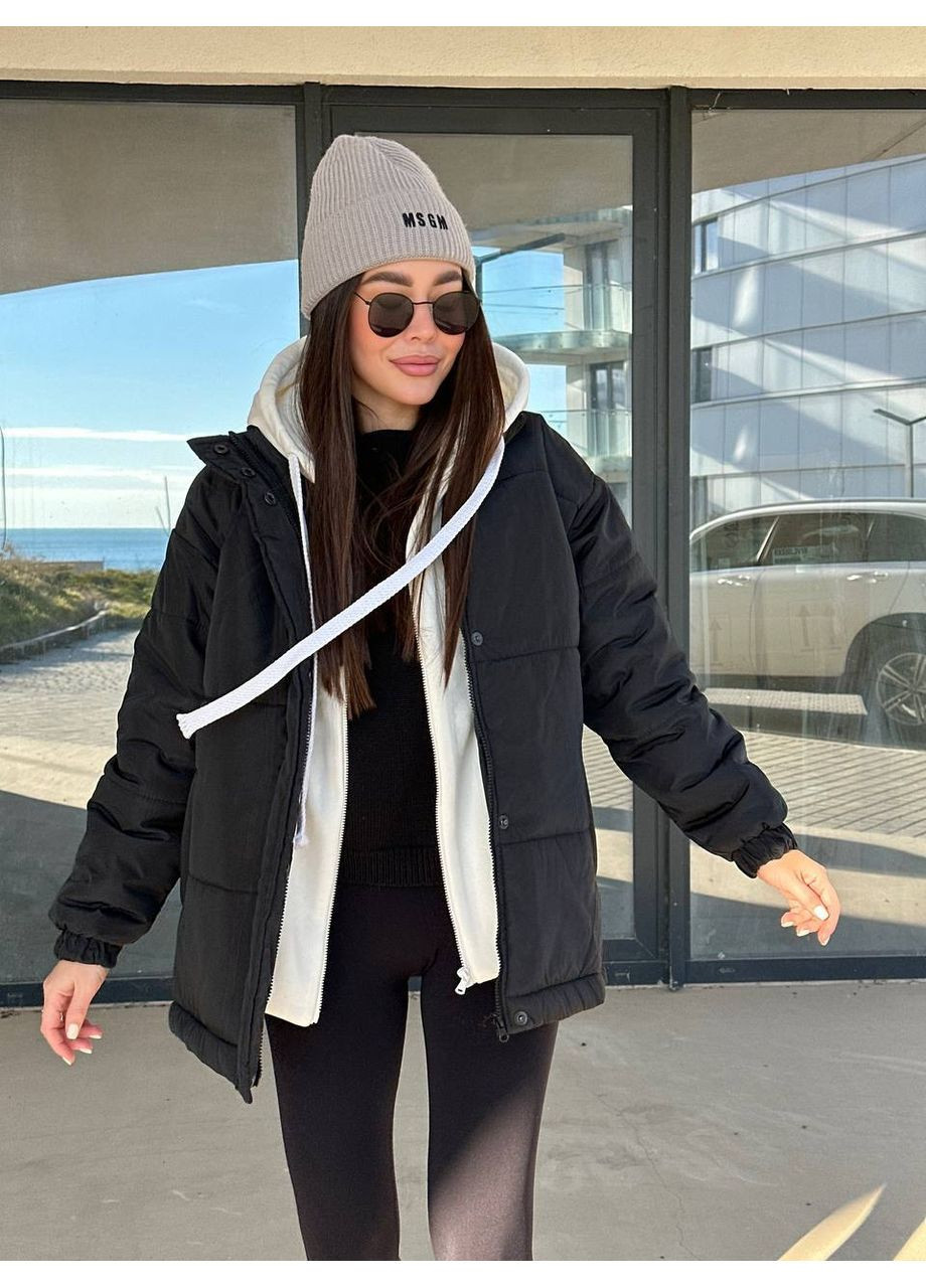 Жіноча  куртка з вшитим капюшоном 42-46 та 48-52, фото 1